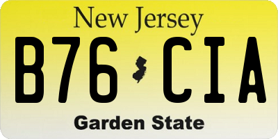 NJ license plate B76CIA