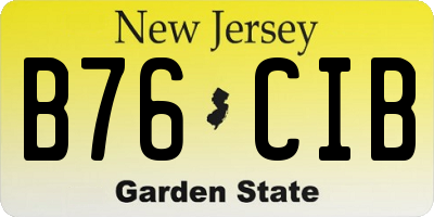 NJ license plate B76CIB