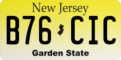 NJ license plate B76CIC