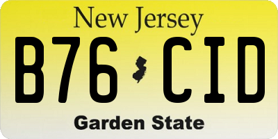 NJ license plate B76CID