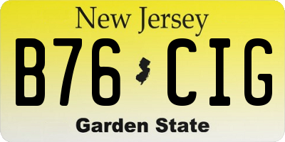 NJ license plate B76CIG