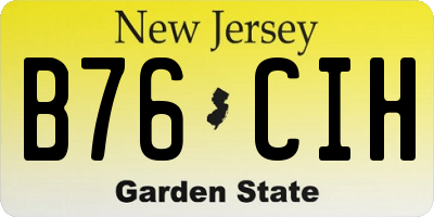 NJ license plate B76CIH