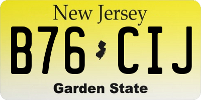 NJ license plate B76CIJ