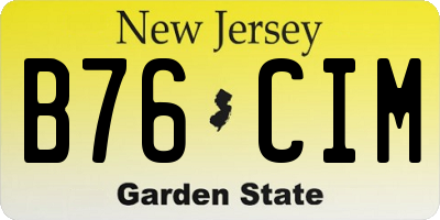 NJ license plate B76CIM