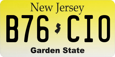 NJ license plate B76CIO