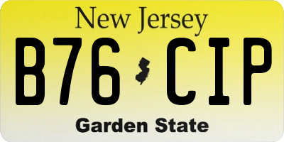 NJ license plate B76CIP