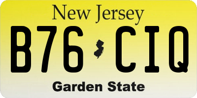 NJ license plate B76CIQ