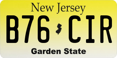 NJ license plate B76CIR
