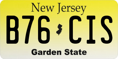 NJ license plate B76CIS