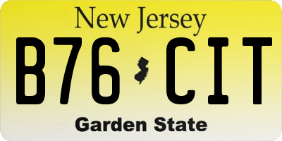 NJ license plate B76CIT