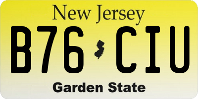 NJ license plate B76CIU