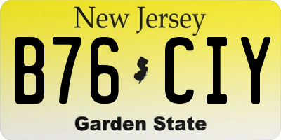 NJ license plate B76CIY