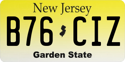 NJ license plate B76CIZ