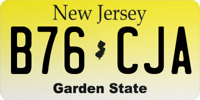 NJ license plate B76CJA