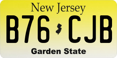 NJ license plate B76CJB