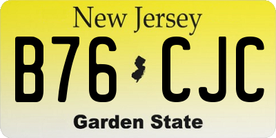 NJ license plate B76CJC