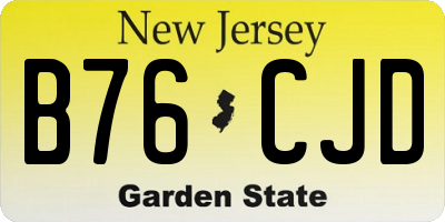 NJ license plate B76CJD