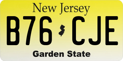 NJ license plate B76CJE