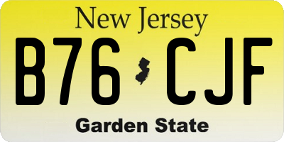 NJ license plate B76CJF