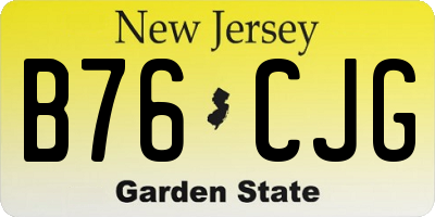 NJ license plate B76CJG