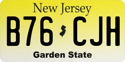 NJ license plate B76CJH