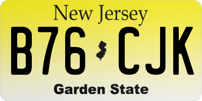 NJ license plate B76CJK