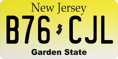 NJ license plate B76CJL