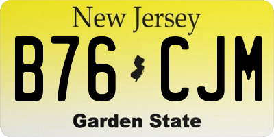 NJ license plate B76CJM