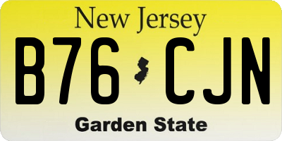NJ license plate B76CJN