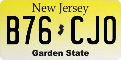 NJ license plate B76CJO