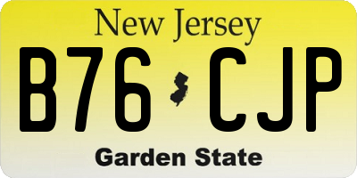 NJ license plate B76CJP