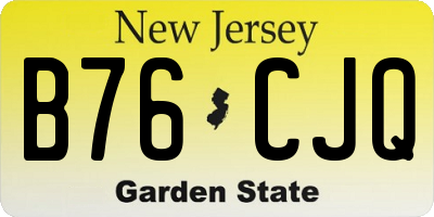 NJ license plate B76CJQ