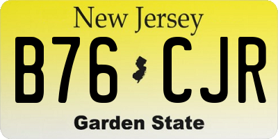 NJ license plate B76CJR