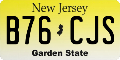 NJ license plate B76CJS