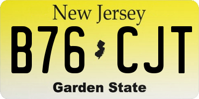 NJ license plate B76CJT