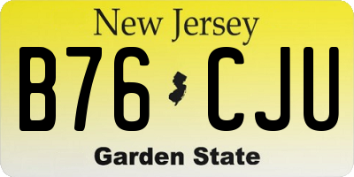 NJ license plate B76CJU