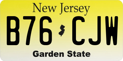 NJ license plate B76CJW