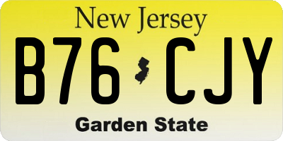 NJ license plate B76CJY