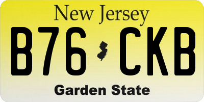 NJ license plate B76CKB