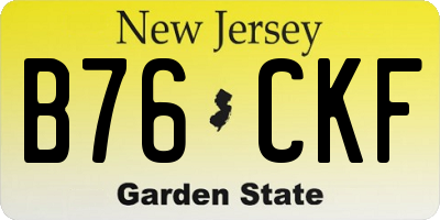 NJ license plate B76CKF