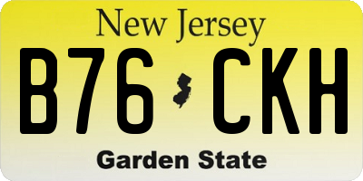 NJ license plate B76CKH
