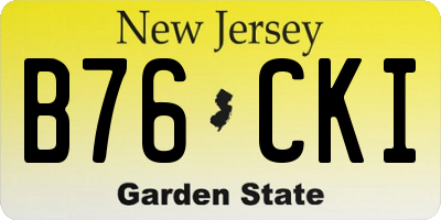 NJ license plate B76CKI