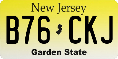 NJ license plate B76CKJ