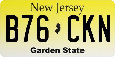 NJ license plate B76CKN