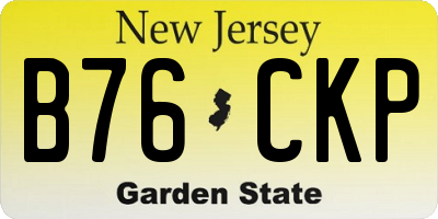 NJ license plate B76CKP