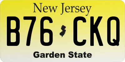 NJ license plate B76CKQ