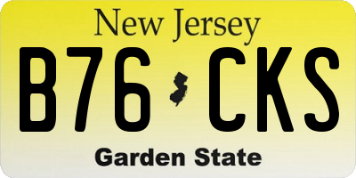 NJ license plate B76CKS