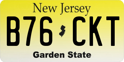 NJ license plate B76CKT
