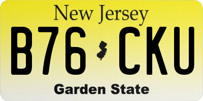 NJ license plate B76CKU