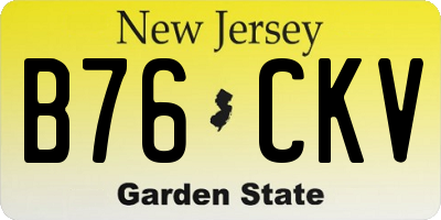 NJ license plate B76CKV